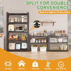63H Metal Kitchen Storage Shelves, 1600 LBS Heavy Duty Garage Shelving Unit - Image 4