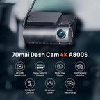 70mai 4K Dash Cam Front and Rear - Image 2