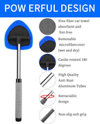 Auto Window Cleaning Tool, Retractable Windshield Cleaner Wand, Car Window - Image 3