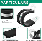 30pcs 1/8 Inch Stainless Steel Cable Clamps, Rubber Coated Cushioned Insulated - Image 3