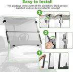 10L0L Golf Cart Windshield for Club Car Precedent 2004-Up, 2017-Up Onward - Image 7