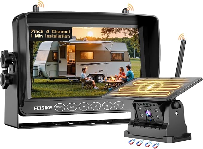 Magnetic Solar Wireless Backup Camera by FEISIKE