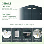10X12X7.5 FT Outdoor Steel Storage Shed - Image 4