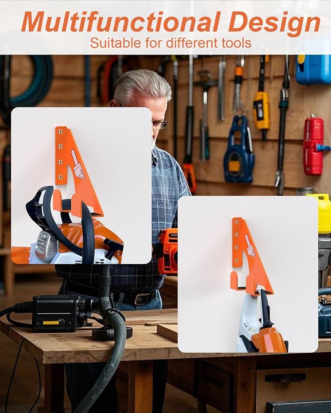 Chainsaw Holder - 180LB Heavy-Duty Alloy Steel Wall Mount Set - Image 6
