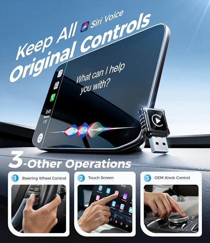 JDG Wireless CarPlay Adapter, Converts Wired CarPlay to Wireless, - Image 7