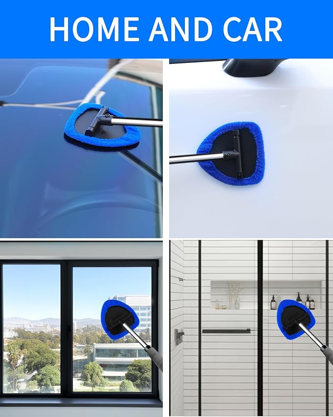 Auto Window Cleaning Tool, Retractable Windshield Cleaner Wand, Car Window - Image 6