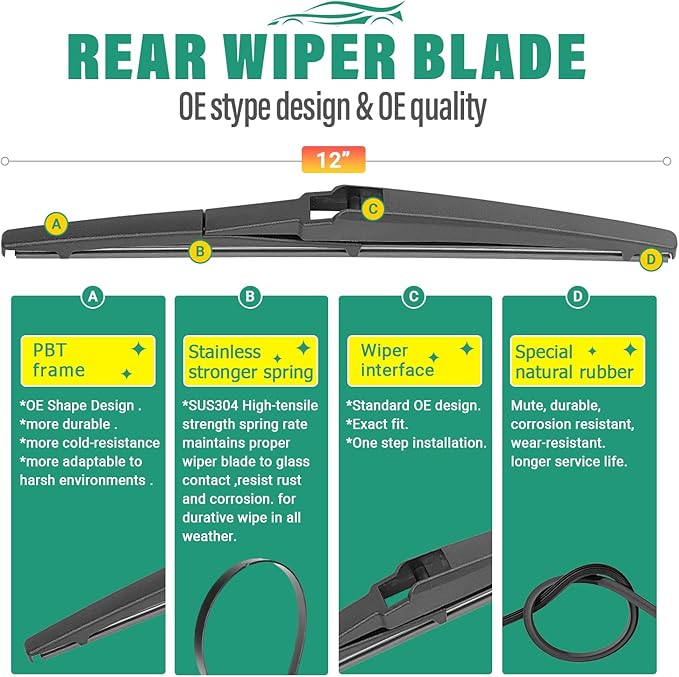 24" 19" 12" Windshield Wiper Blades Replacement - Image 4
