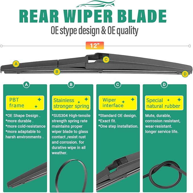 22" 21" 12" Windshield Wiper Blades Replacement - Image 4