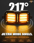 Auxbeam 8 Pods RGB LED Rock Lights w/Brake Mode, Dynamic Color Changing Wheel - Image 5