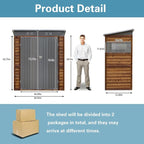 MyVoice 3x5 FT Wooden Outdoor Storage Shed - Image 2