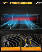 Auxbeam 12 Inch LED Light Bar, 6 Modes Strobe Amber Pod Lights Yellow Fog Light - Image 6