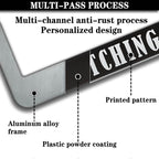 License Plate Frames Black and White License Plate Cover Too Close Missiles - Image 5