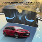 Windshield Sun Shade for 2021-2024 Toyota Sienna L LE SE XLE Limited Van Minivan - Image 3