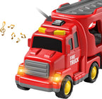TEMI Fire Toys for 3 4 5 6 Years Old Boys Girls - 5 in 1 Carrier Truck - Image 6
