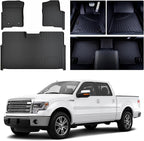 Floor Mats for Ford F-150 SuperCrew Cab 2010-2014, All-Weather Custom Fit by SANBAN-AXE