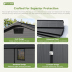 Patiowell 6x10 FT Outdoor Plastic Storage Shed - Image 6