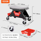 VEVOR Mechanic Stool 300 LBS Capacity Garage Stool Gift - Image 3