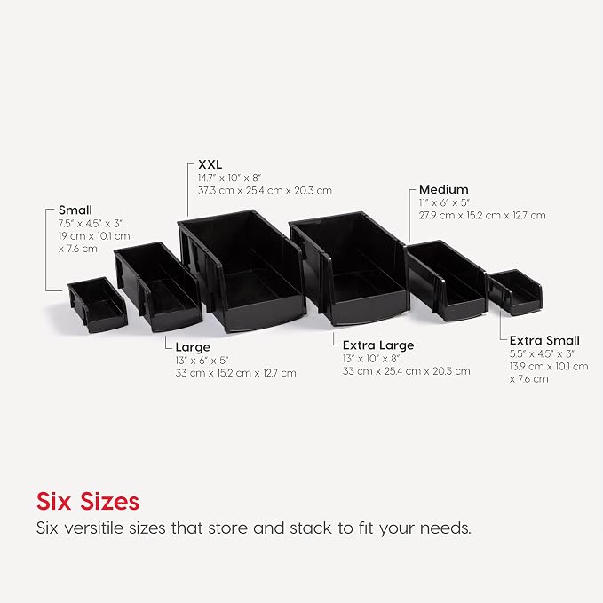 IRIS USA Stackable Bins, 5.5 x 4.5 x 3 inch, Plastic Hanging Open Front Shelf - Image 3