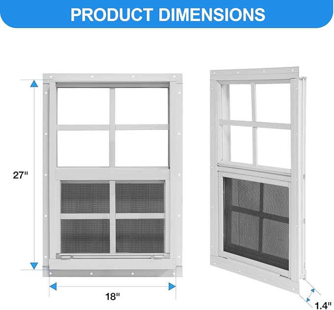 NeatiEase Upgraded Shed Windows 2 Pack, Chicken Coop - Image 4
