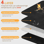 Under Grill Mat for Outdoor Grilling, 32 x 48 inches Double-Sided Fireproof - Image 3