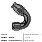 EVIL ENERGY 12AN 150 Degree PTFE One Piece Full Flow End Hose Fitting Aluminum - Image 3