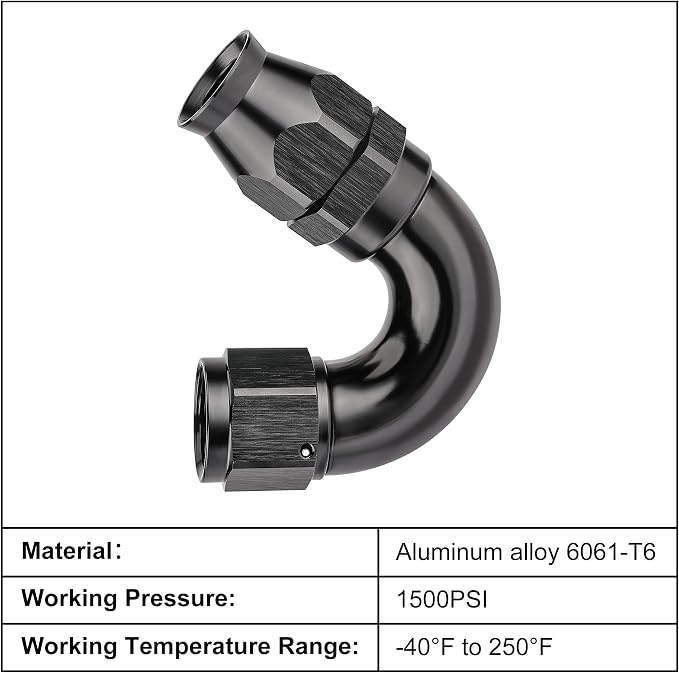 EVIL ENERGY 10AN 150 Degree PTFE One Piece Full Flow End Hose Fitting Aluminum - Image 3
