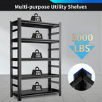 72" H Metal Garage Shelving Unit, 5-Tier Adjustable Garage Storage Shelves - Image 6
