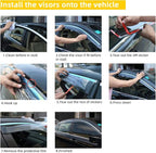 4pcs Smoke Tint with Chrome Trim Outside Mount Tape On/Clip On Style PVC Sun - Image 4