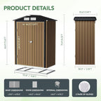 3X5FT Outdoor Steel Storage Shed - Image 3