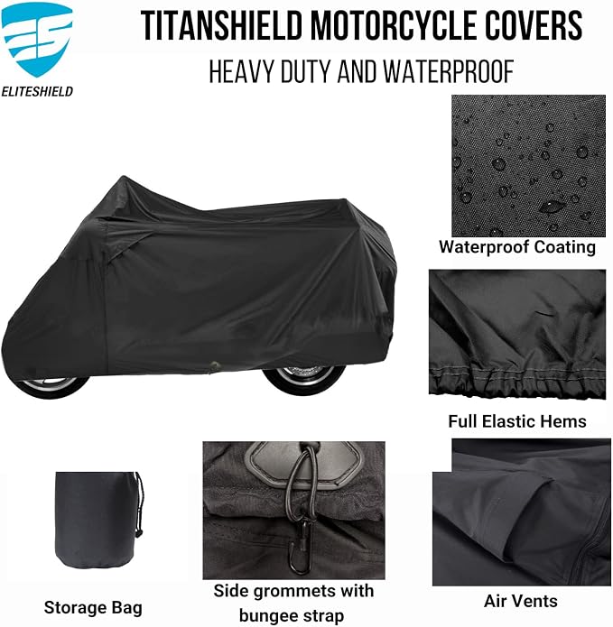 Deluxe Motorcycle Cover, Waterproof All Weather Outdoor Protection Universal - Image 2