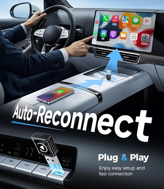 JDG Wireless CarPlay Adapter, Converts Wired CarPlay to Wireless, - Image 4