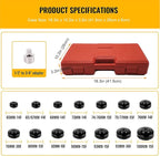 Oil Filter Socket Set 14pcs 3/8" Cap Wrenches Tool Kit - Image 2