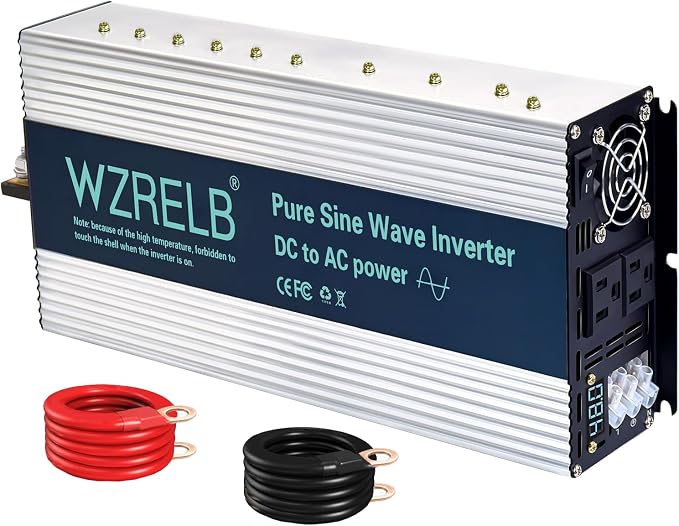 WZRELB 4000W Pure Sine Wave Inverter, Car Power Inverter 48V DC to 110V 120V AC by WZRELB