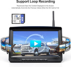 Fookoo HD 1080P 9" Wireless Backup Camera System, 9-inch Dual/Quad Split - Image 5