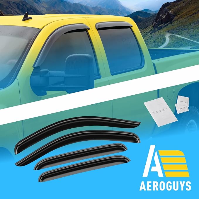 Extra Durable Window Deflectors Tape-On Window Visors Rain Guards Fit - Image 8