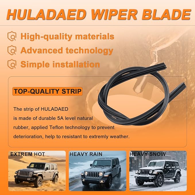 HULADAED® 21''+21''+11'' Windshield Wipers Replacement - Image 2