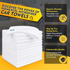 HOMEXCEL White Microfiber Cleaning Cloth 12 Pack, 12.5 x 12.5 inch Microfiber - Image 2