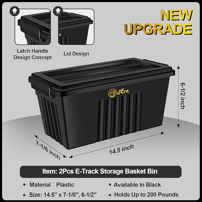 2 Pack E-Track Basket Storage Bin - Image 2