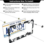 Black and White Flowers License Plate Frames - Image 3