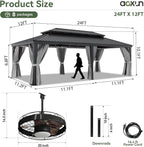 Aoxun 12' X 24' Hardtop Gazebo - Image 3