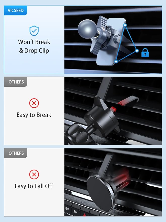 VICSEED for MagSafe Car Mount Magnetic Phone Holder for Car Vent 360 Adjustable - Image 6