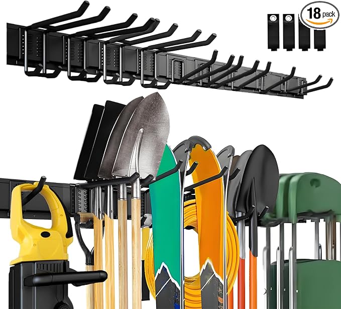 64'' Garage Tool Organizer Wall Mount, Garage Hooks Heavy Duty, Shovel Holder by Unknown