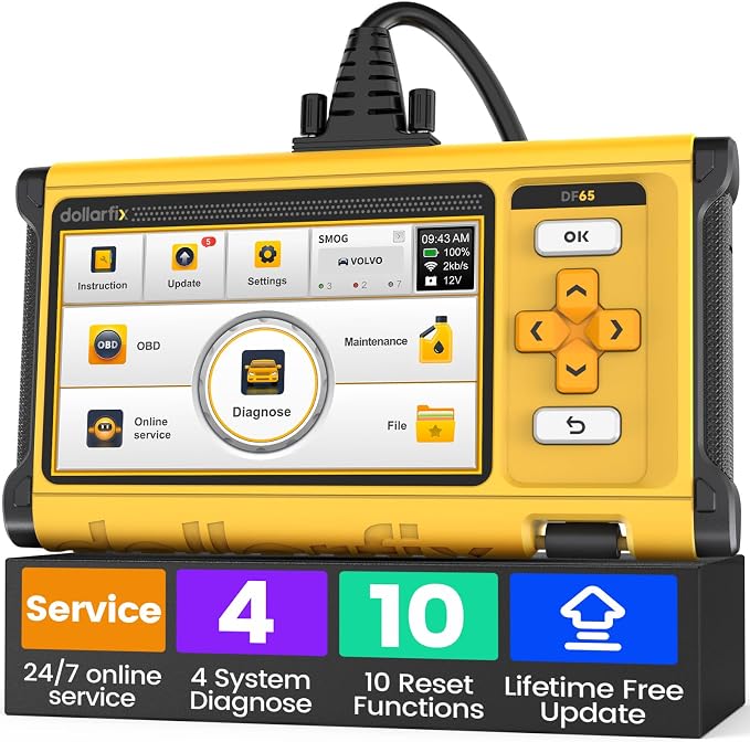 OBD2 Scanner Diagnostic Tool, ECM/TCM/ABS/SRS 4 System Deeply Scanner by DollarFixDirect