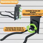 Adjustable Slatwall Hooks, Lockable Slatwall Weedeater Hanger, String Trimmer - Image 5
