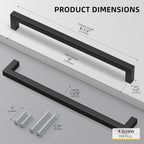 goldenwarm 60Pack 8INCH Matte Black Cabinet Pulls Kitchen Hardware, 204mm - Image 2