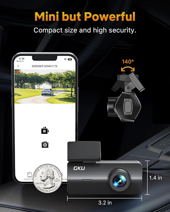 GKU 4K Dash Cam, Dash Cam Front - Image 4