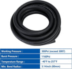 LokoCar 5/16" ID Fuel Hose Line Push Lock NBR Rubber SAE 30R7 300PSI 25ft Black - Image 6