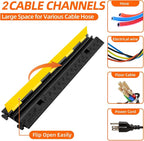 2 Channel 3 Pack Cable Protector Ramp Traffic Wire and Hose Ramp Cord Cover - Image 3