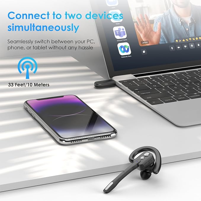 Bluetooth Headset, Wireless Bluetooth Earpiece - Image 4