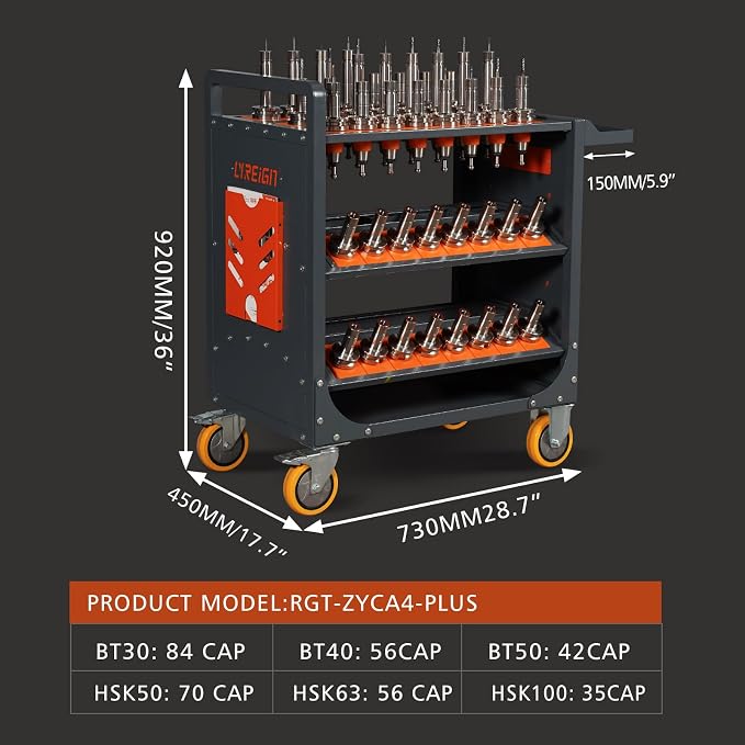 CNC Tool Organizers Service Carts, Large Capacity CNC Tool Holder Storage Cart - Image 2